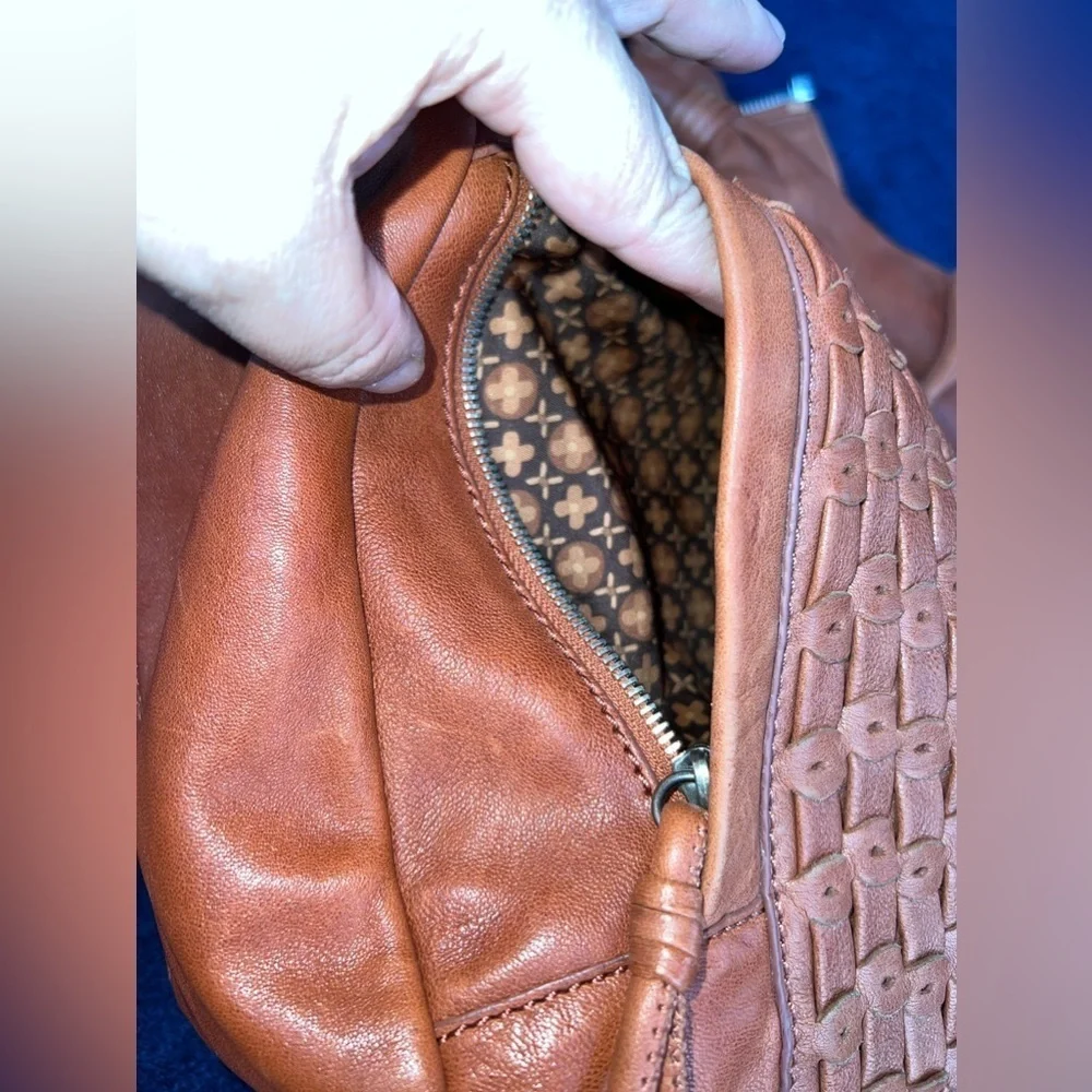 LOCKHEART Brick Woven Leather Hobo Handbag Braided Shoulder Strap